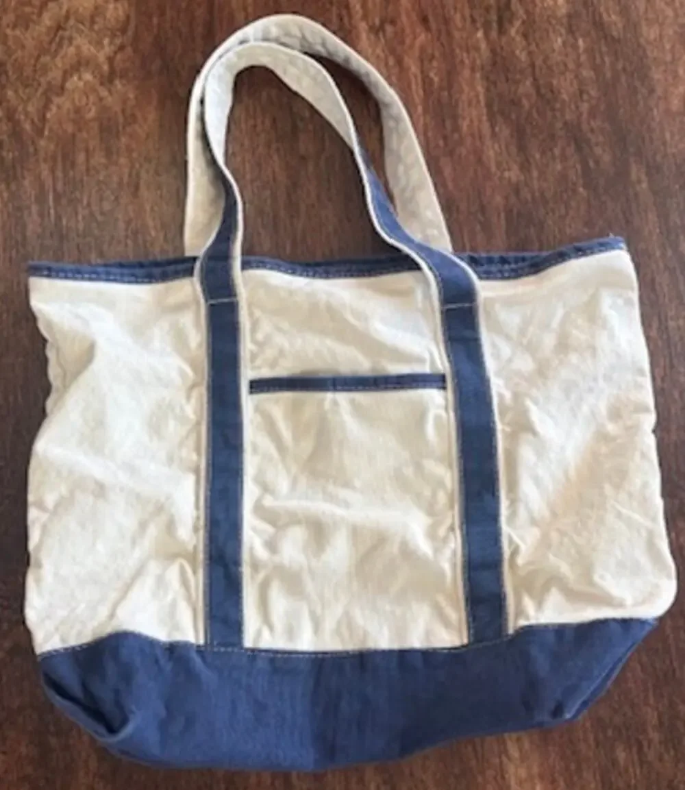 Unbranded Heavyweight Canvas Boat Tote Bags Navy Blue Open Top Preowned Everyday